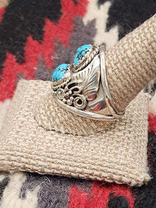 TURQUOISE 2 STONE RING - LYNN SPENCER - SIZE 12 & 11