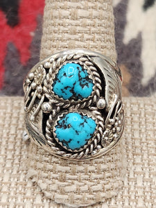 TURQUOISE 2 STONE RING - LYNN SPENCER - SIZE 12 & 11