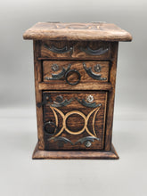 Load image into Gallery viewer, HERB CHEST /JEWELRY BOX- TRIPLE MOON