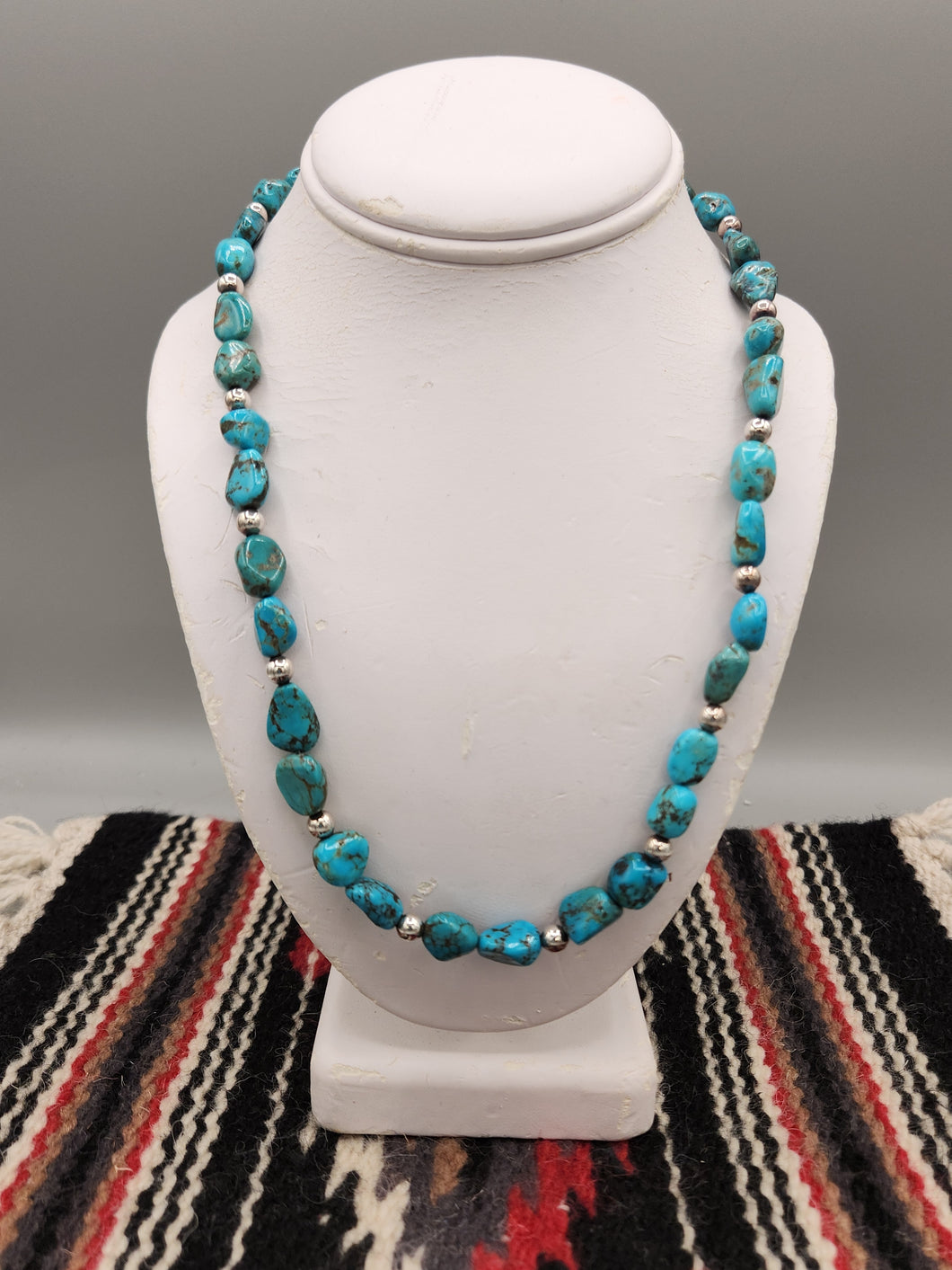 TURQUOISE BEADED NECKLACE  - 20