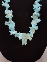Load image into Gallery viewer, VINTAGE STACKED TURQUOISE SUNFACE KACHINA FETISH NECKLACE - ZUNI