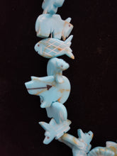 Load image into Gallery viewer, VINTAGE STACKED TURQUOISE SUNFACE KACHINA FETISH NECKLACE - ZUNI