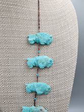 Load image into Gallery viewer, VINTAGE TURQUOISE BUFFALO FETISH NECKLACE - ZUNI