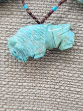 Load image into Gallery viewer, VINTAGE TURQUOISE BUFFALO FETISH NECKLACE - ZUNI