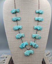 Load image into Gallery viewer, VINTAGE TURQUOISE BUFFALO FETISH NECKLACE - ZUNI