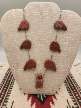 Load image into Gallery viewer, PIPESTONE BEAR FETISH NECKLACE - ZUNI