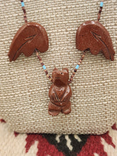 Load image into Gallery viewer, PIPESTONE BEAR FETISH NECKLACE - ZUNI