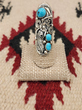 Load image into Gallery viewer, EX LARGE 3 STONE TURQUOISE RING - SIZE 7 - ANNIE CHAPO
