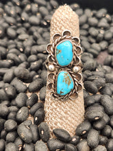 Load image into Gallery viewer, 2 STONE TURQUOISE RING - SIZE 6 - NAVAJO

