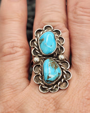 Load image into Gallery viewer, 2 STONE TURQUOISE RING - SIZE 6 - NAVAJO
