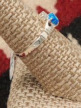 Load image into Gallery viewer, BLUE OR WHITE OPAL CLADDAH RING - HEART SHAPED - 7 sizes available