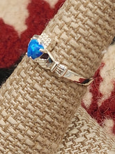 Load image into Gallery viewer, BLUE OR WHITE OPAL CLADDAH RING - HEART SHAPED - 7 sizes available