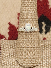 Load image into Gallery viewer, BLUE OR WHITE OPAL CLADDAH RING - HEART SHAPED - 7 sizes available