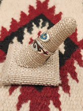 Load image into Gallery viewer, TURQUOISE & CORAL CHIP INLAY BYPASS RING - SIZE 8.5 - JOLEEN YAZZIE