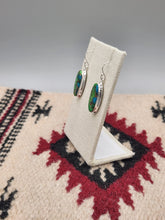 Load image into Gallery viewer, GREEN COPPER TURQUOISE OVAL EARRINGS