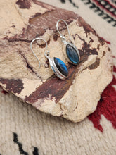 Load image into Gallery viewer, LABRADORITE DIAMOND SHAPED EARRINGS