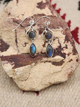 Load image into Gallery viewer, LABRADORITE 2 STONE EARRINGS