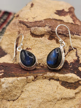 Load image into Gallery viewer, LABRADORITE TEARDROP EARRINGS