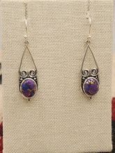 Load image into Gallery viewer, PURPLE COPPER TURQUOISE EARRINGS