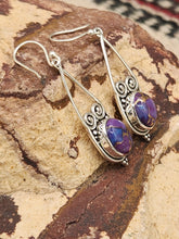 Load image into Gallery viewer, PURPLE COPPER TURQUOISE EARRINGS
