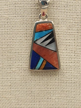 Load image into Gallery viewer, MULTI INLAY PENDANT ON CHAIN - ZUNI