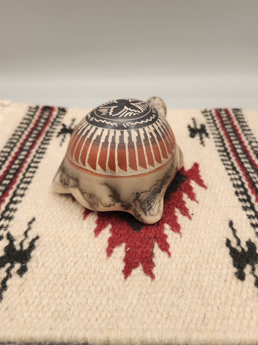 Native American Pottery Turtle Indian Navajo Horse Hair Handmade buy Navajo Vail