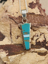 Load image into Gallery viewer, TURQUOISE & OPAL INLAY PENDANT W/CHAIN - BRANDON ETCITTY
