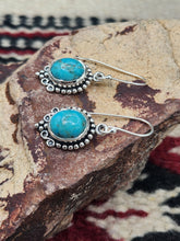 Load image into Gallery viewer, KINGMAN TURQUOISE OVAL SHAPED EARRINGS