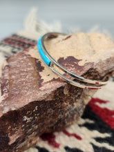 Load image into Gallery viewer, BLUE OPAL INLAY CUFF BRACELET- ANSON WALLACE