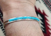 Load image into Gallery viewer, BLUE OPAL INLAY CUFF BRACELET- ANSON WALLACE