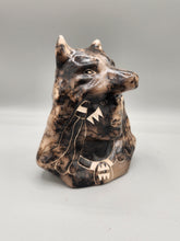 Load image into Gallery viewer, HORSEHAIR SCULPTURE - MEDICINE MAN WITH WOLF - TOM VAIL JR