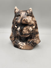 Load image into Gallery viewer, HORSEHAIR SCULPTURE - MEDICINE MAN WITH WOLF - TOM VAIL JR