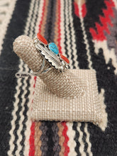Load image into Gallery viewer, TURQUOISE & CORAL RING - SIZE 5.5 - KENNETH JONES