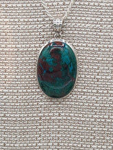 Load image into Gallery viewer, CHRYSOCOLLA PENDANT & EARRINGS SET- OVAL