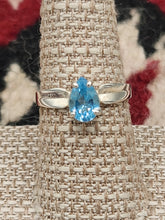 Load image into Gallery viewer, BLUE TOPAZ RING -SIZE 8 - PEAR SHAPED