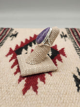 Load image into Gallery viewer, CHAROITE RING - SIZE 6 - TEARDROP SHAPED