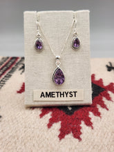 Load image into Gallery viewer, AMETHYST OVAL PENDANT SET