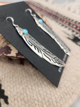 Load image into Gallery viewer, LONG OVERLAY FEATHER EARRINGS - TOMMY & ROSITA SINGER