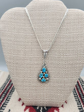 Load image into Gallery viewer, TURQUOISE 4 STONE TEARDROP SHAPED PENDANT- DARLENE BEGAY