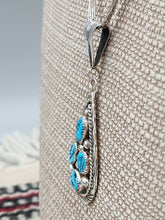 Load image into Gallery viewer, TURQUOISE 4 STONE TEARDROP SHAPED PENDANT- DARLENE BEGAY