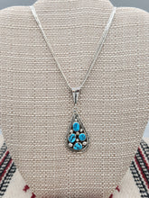 Load image into Gallery viewer, TURQUOISE 4 STONE TEARDROP SHAPED PENDANT- DARLENE BEGAY