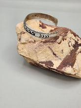 Load image into Gallery viewer, STERLING SILVER WAVE CUFF BRACELET-NAVAJO - TOMMY & ROSITA SINGER