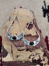 Load image into Gallery viewer, ONYX EARRINGS - STERLING SILVER