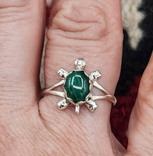 Load image into Gallery viewer, MALACHITE TURTLE RING - SIZE 5- 7.5- 9 - JUDY LINCOLN