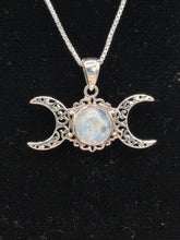 Load image into Gallery viewer, MOONSTONE TRIPLE MOON NECKLACE