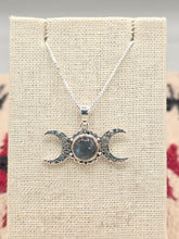 Load image into Gallery viewer, LABRADORITE TRIPLE MOON NECKLACE