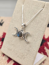 Load image into Gallery viewer, LABRADORITE TRIPLE MOON NECKLACE