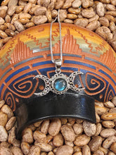 Load image into Gallery viewer, LABRADORITE TRIPLE MOON NECKLACE