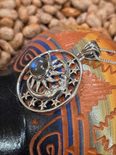 Load image into Gallery viewer, LABRADORITE SUN, MOON & STARS NECKLACE