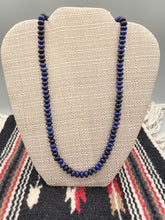 Load image into Gallery viewer, LAPIS LAZULI 8MM RONDELLE BEADED NECKLACE - 20" LONG